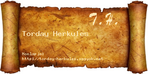 Torday Herkules névjegykártya